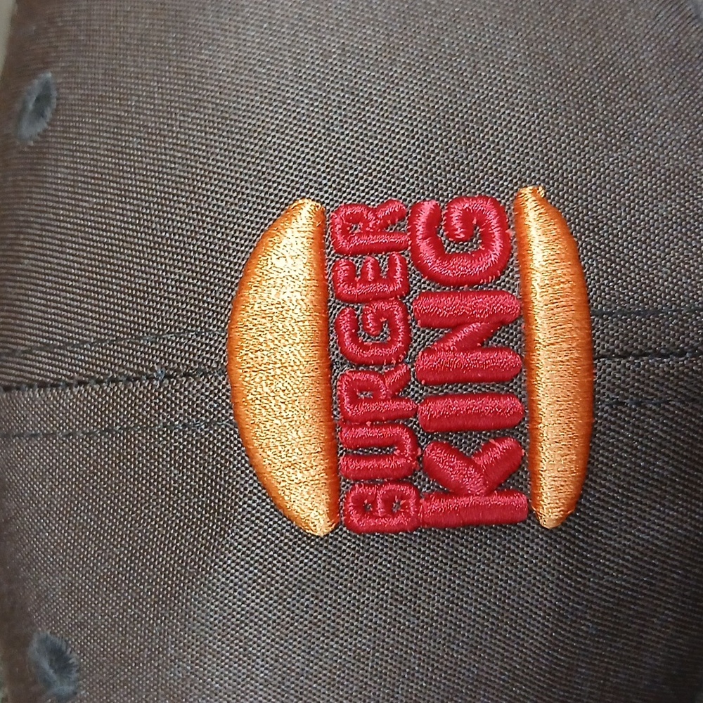 Burger King Trucker Style Logo Crew Hat Brown Orange Snapback Uniform Cap - Picture 2 of 6